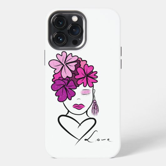 Etui iPhone 13 Pro Max Portrait de femme (Verso)