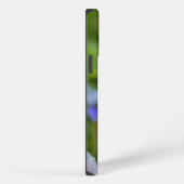 Etui iPhone 13 Pro Max Portrait de fleur d'Iris bleu avec initiales perso (Côté droit)