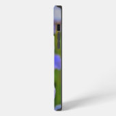 Etui iPhone 13 Pro Max Portrait de fleur d'Iris bleu avec initiales perso (Côté gauche)