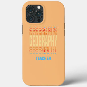 Etui iPhone 13 Pro Max Professeur de géographie Titre de l'emploi Vintage