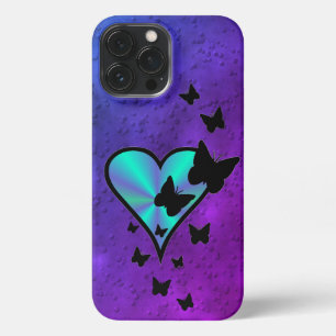 Etui iPhone 13 Pro Max Rainbow heart and Butterfly
