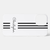 Etui iPhone 13 Pro Max Rayures de course tendance moderne monogrammées  (Verso Horizontal)