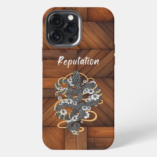 Etui iPhone 13 Pro Max Réputation de serpent dans le monde (Verso)
