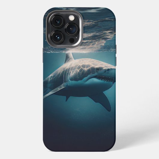 Etui iPhone 13 Pro Max requin dans la mer (Verso)