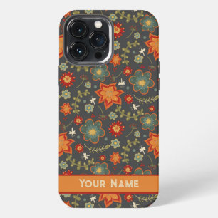 Etui iPhone 13 Pro Max Retro Plutôt Amusant Floral Dragonfly Nom personna