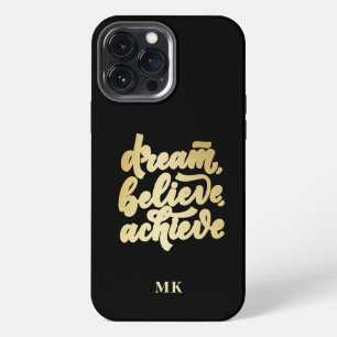 Etui iPhone 13 Pro Max Rêve d'or moderne Croire Réussir Motivation