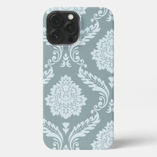 Etui iPhone 13 Pro Max Rococo Damask Art I Duck Egg Blue+Teal (Verso)