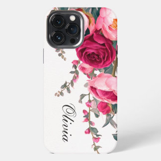 Etui iPhone 13 Pro Max Rose rose burgundy élégante moderne