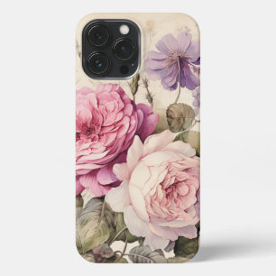 Etui iPhone 13 Pro Max Roses d'aquarelle vintages