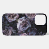 Etui iPhone 13 Pro Max Roses roses roses foncées et moody (Verso Horizontal)