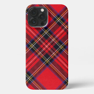 Etui iPhone 13 Pro Max Royal Stewart tartan rouge noir plaid