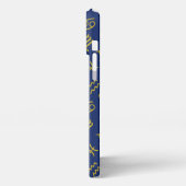 Etui iPhone 13 Pro Max Sagittaire Zodiac+Astrologie Symboles Ptn Gld+Blue (Côté gauche)
