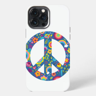 Etui iPhone 13 Pro Max Signe de paix bohème hippy 60s