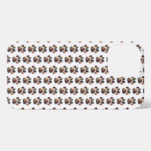 Etui iPhone 13 Pro Max Silhouette d'animal Thanksgiving blanc (Verso Horizontal)