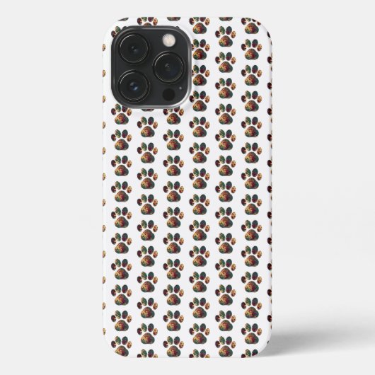 Etui iPhone 13 Pro Max Silhouette d'animal Thanksgiving blanc (Verso)