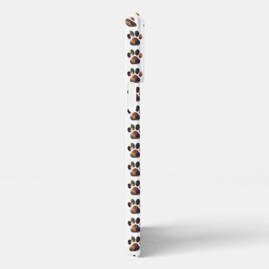 Etui iPhone 13 Pro Max Silhouette d'animal Thanksgiving blanc (Côté droit)