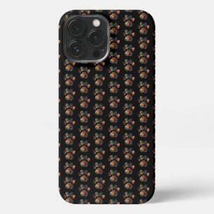 Etui iPhone 13 Pro Max Silhouette d'animal Thanksgiving Noir