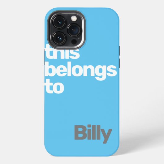 Etui iPhone 13 Pro Max simple minimal bleu moderne (Verso)