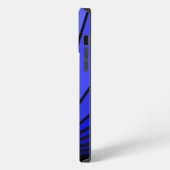 Etui iPhone 13 Pro Max Soleil Art déco en bleu (Côté gauche)