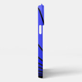 Etui iPhone 13 Pro Max Soleil Art déco en bleu (Côté droit)