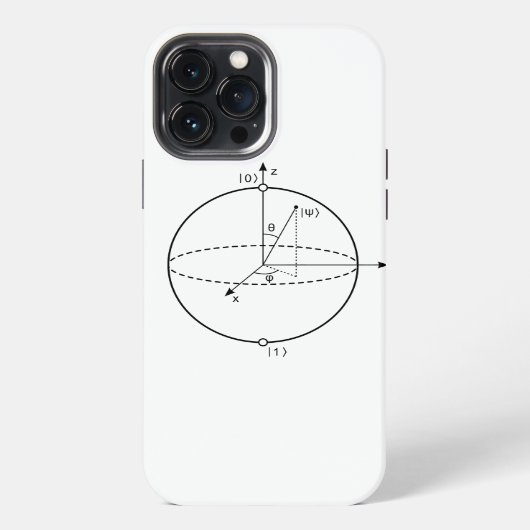 Etui iPhone 13 Pro Max Sphère Bloch | Physique / Maths Quantum Bit (Verso)