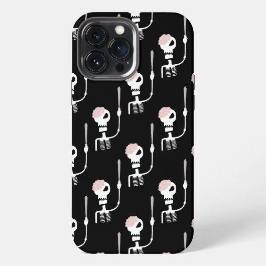 Etui iPhone 13 Pro Max Squelette d'Halloween avec épée (Verso)