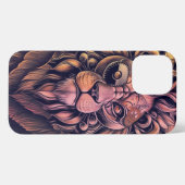 Etui iPhone 13 Pro Max Steampunk Couleur Gradient Lion Rustique (Verso Horizontal)