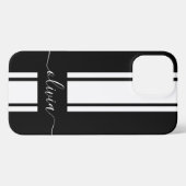 Etui iPhone 13 Pro Max Stripes de course à la mode moderne monogrammed (Verso Horizontal)