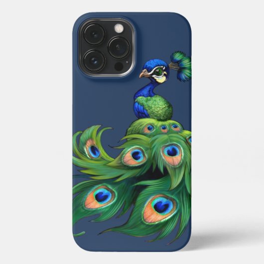 Etui iPhone 13 Pro Max Style bleu Peacock (Verso)