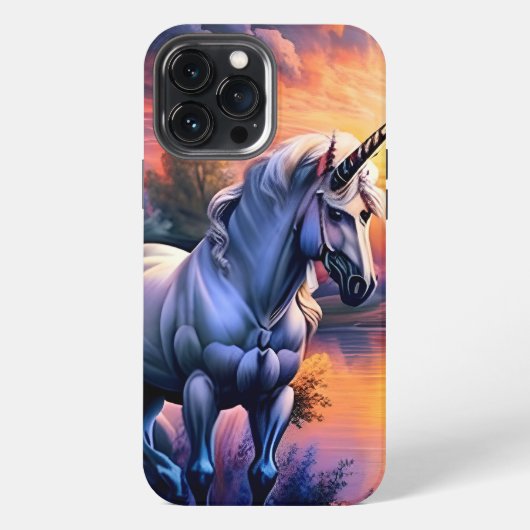 Etui iPhone 13 Pro Max Sunset Lake River Unicorn Seven (Verso)