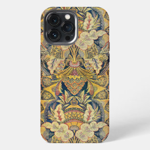Etui iPhone 13 Pro Max Tapisserie de Faux Antique Colorée Motif Floral
