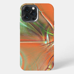 Etui iPhone 13 Pro Max Texture numérique orange très rugueuse, teinte vie