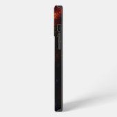 Etui iPhone 13 Pro Max Texture numérique rustique rouge avec des courbes (Côté gauche)