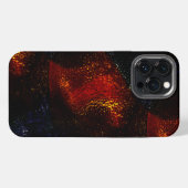 Etui iPhone 13 Pro Max Texture numérique rustique rouge avec des courbes (Verso Horizontal)