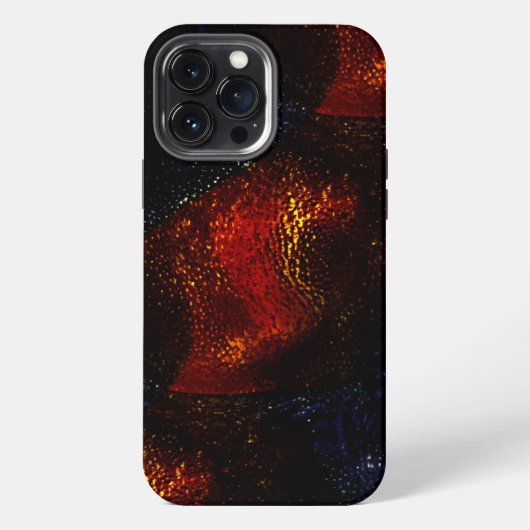 Etui iPhone 13 Pro Max Texture numérique rustique rouge avec des courbes (Verso)