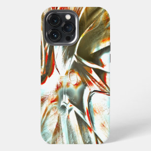 Etui iPhone 13 Pro Max Texture ocre avec torsion pixélisée et rayures th
