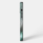 Etui iPhone 13 Pro Max Texture rocheuse grise cyan doux avec des détails (Côté gauche)