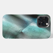 Etui iPhone 13 Pro Max Texture rocheuse grise cyan doux avec des détails (Verso Horizontal)