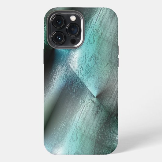 Etui iPhone 13 Pro Max Texture rocheuse grise cyan doux avec des détails (Verso)