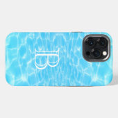 Etui iPhone 13 Pro Max Textures d'eau ondulations d'eau monogramme modern (Verso Horizontal)
