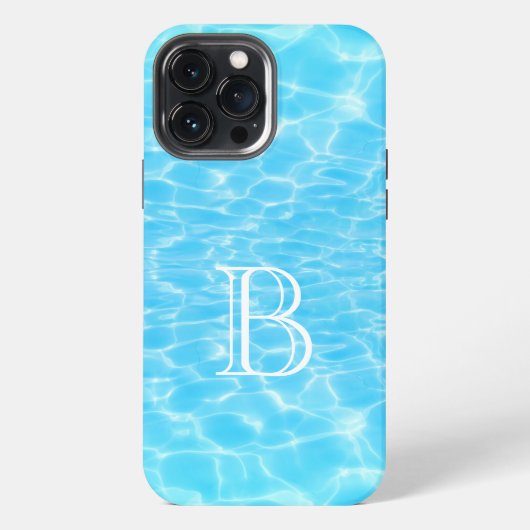 Etui iPhone 13 Pro Max Textures d'eau ondulations d'eau monogramme modern (Verso)
