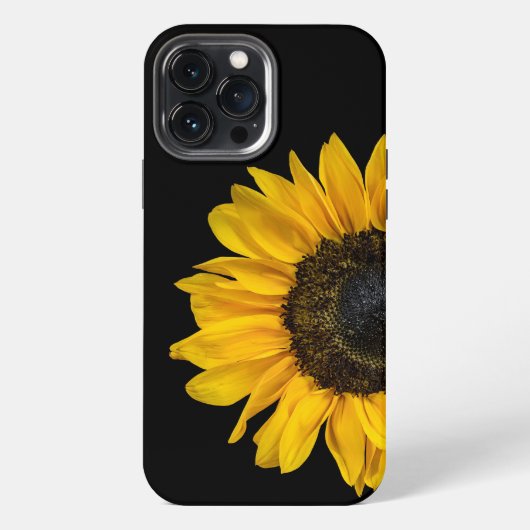 Etui iPhone 13 Pro Max Tournesol en noir (Verso)