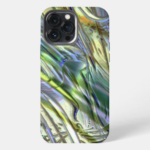 Etui iPhone 13 Pro Max Traits de pinceau dans le style bambou, jaune vert