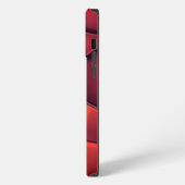 Etui iPhone 13 Pro Max Trapèzes rectangles rouges avec combinaison facult (Côté gauche)