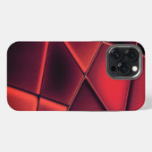 Etui iPhone 13 Pro Max Trapèzes rectangles rouges avec combinaison facult (Verso Horizontal)