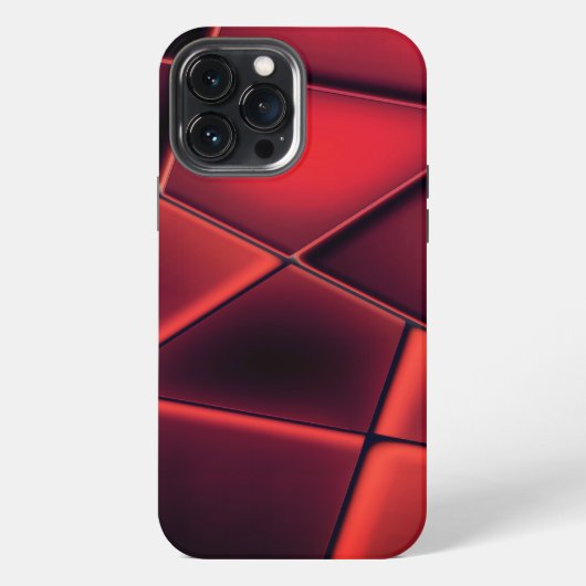 Etui iPhone 13 Pro Max Trapèzes rectangles rouges avec combinaison facult (Verso)