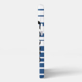 Etui iPhone 13 Pro Max Trendy Blue Striped Custom Name iPhone Case (Côté gauche)