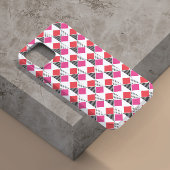 Etui iPhone 13 Pro Max triangle rose et noir motif esthétique