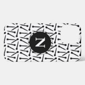 Etui iPhone 13 Pro Max Tricot Aiguilles Artisanat Monogramme coque iphone (Verso Horizontal)