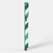 Etui iPhone 13 Pro Max Turquoise et monogramme zigzag chevron menthe (Côté droit)